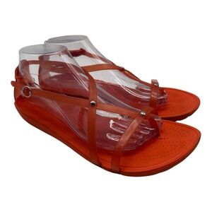 Crocs Really Sexi Sandals Womens Size 9 Orange Jelly Flip Flops Flat Thong 14175